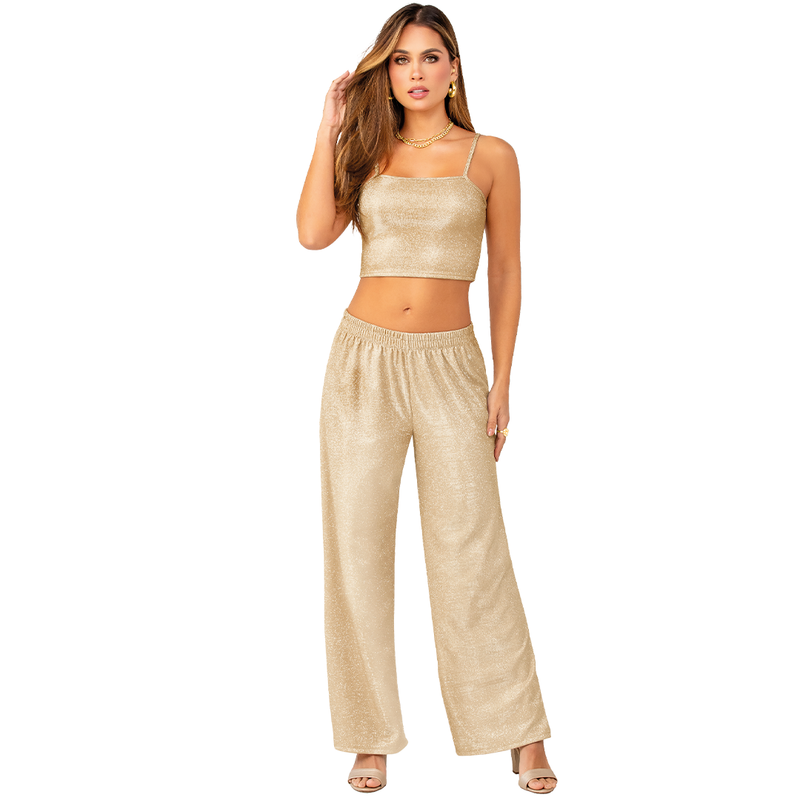 Crop Top Efecto Brillante